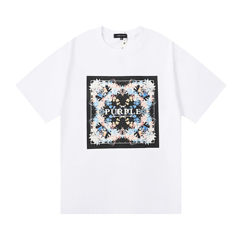 New Purple Short-Sleeve T-Shirt - White