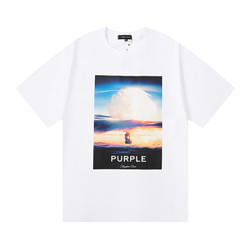 New Purple Short-Sleeve T-Shirt - White