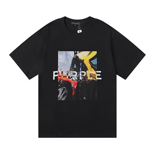 New Purple Short-Sleeve T-Shirt - Black