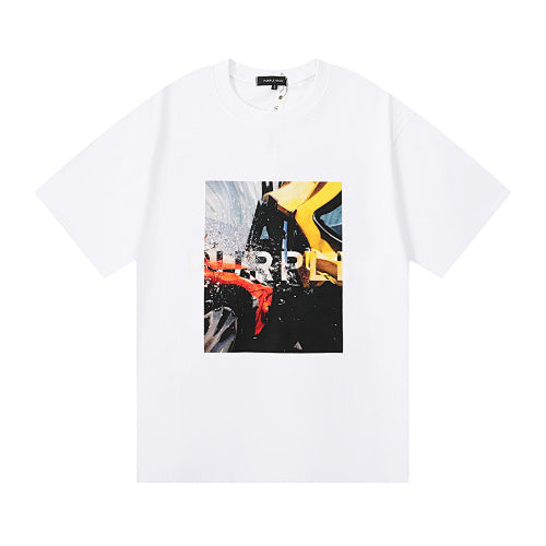 New Purple Short-Sleeve T-Shirt - White