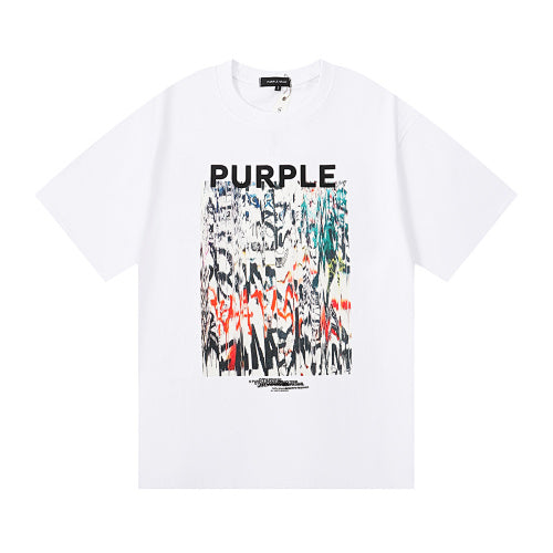 New Purple Short-Sleeve T-Shirt - White