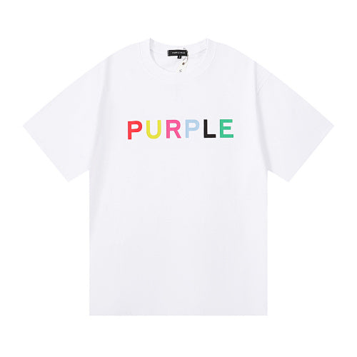 New Purple Short-Sleeve T-Shirt - White