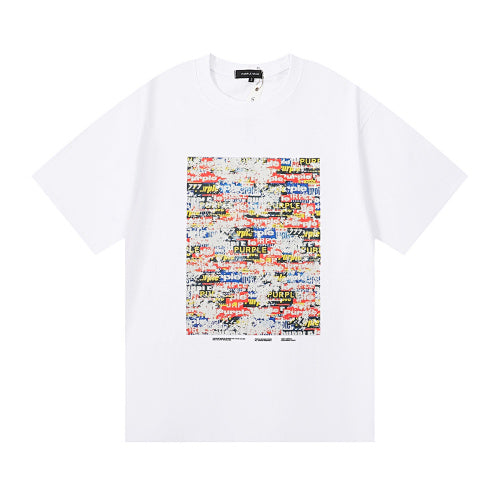 New Purple Short-Sleeve T-Shirt - White