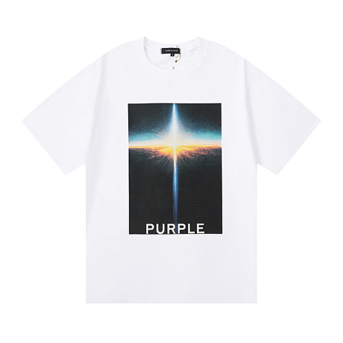 New Purple Short-Sleeve T-Shirt - White