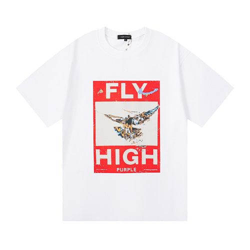 New Purple Short-Sleeve T-Shirt - White