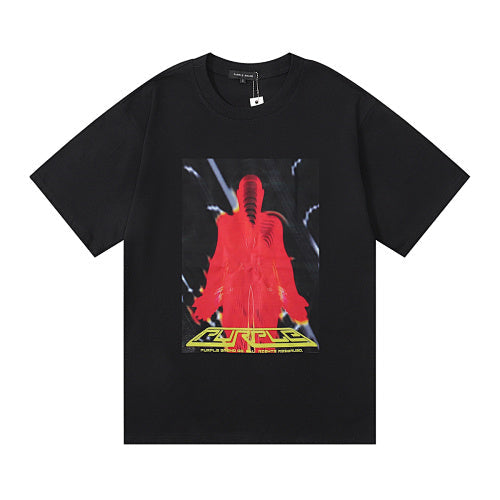 New Purple Short-Sleeve T-Shirt - Black