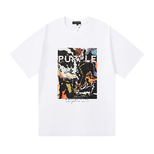 New Purple Short-Sleeve T-Shirt - White