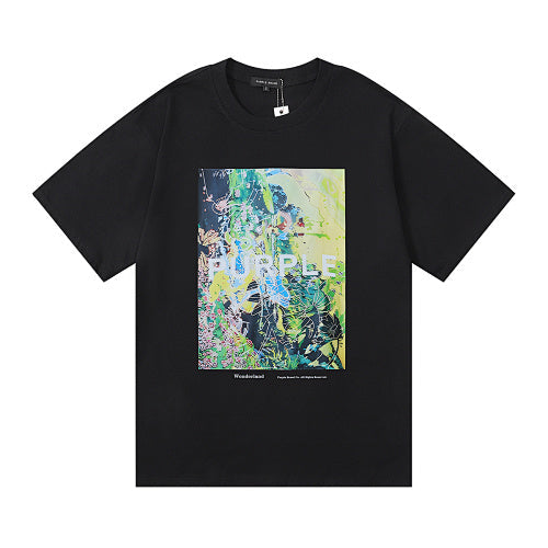 New Purple Short-Sleeve T-Shirt - Black