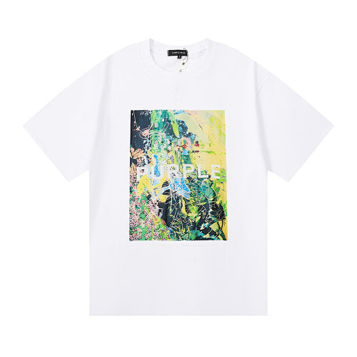 New Purple Short-Sleeve T-Shirt - White