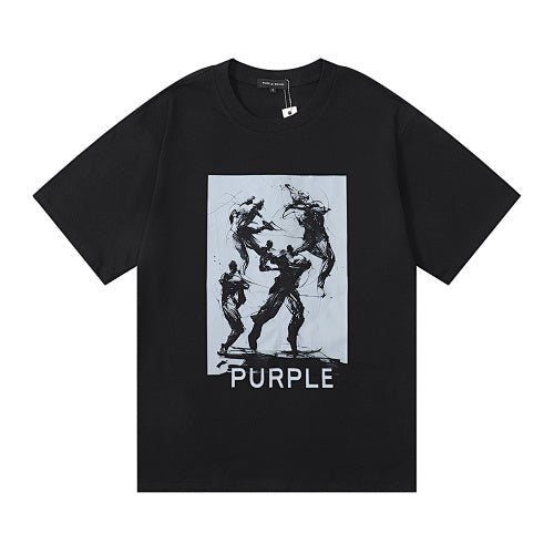 New Purple Short-Sleeve T-Shirt - Black