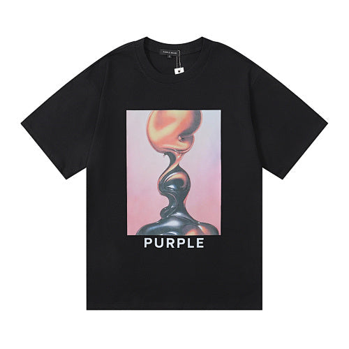 New Purple Short-Sleeve T-Shirt - Black