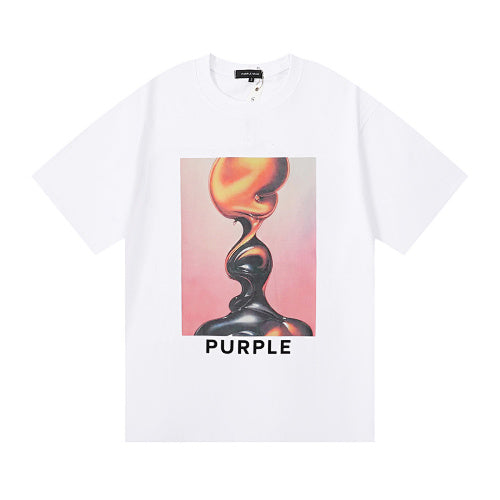 New Purple Short-Sleeve T-Shirt - White
