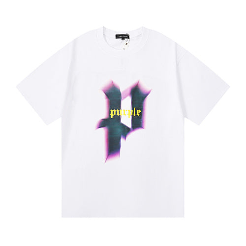 New Purple Short-Sleeve T-Shirt - White