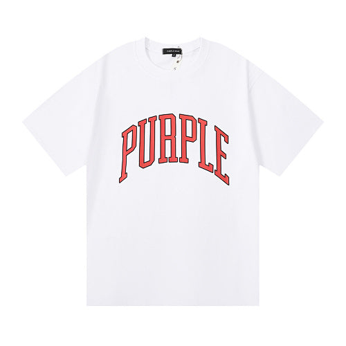New Purple Short-Sleeve T-Shirt - White