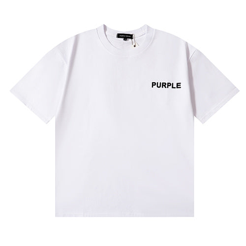 New Purple Short-Sleeve T-Shirt - White