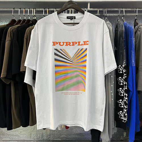 New Purple Short-Sleeve T-Shirt - White
