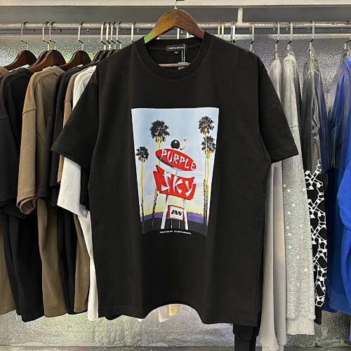 New Purple Short-Sleeve T-Shirt - Black
