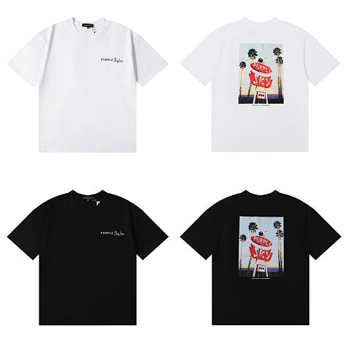 New Purple Short-Sleeve T-Shirt - White