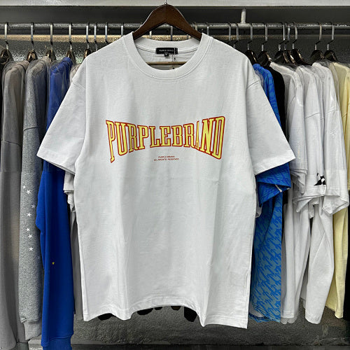 New Purple Short-Sleeve T-Shirt - White