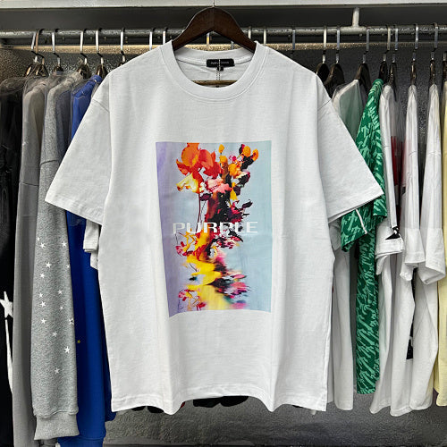 New Purple Short-Sleeve T-Shirt - White