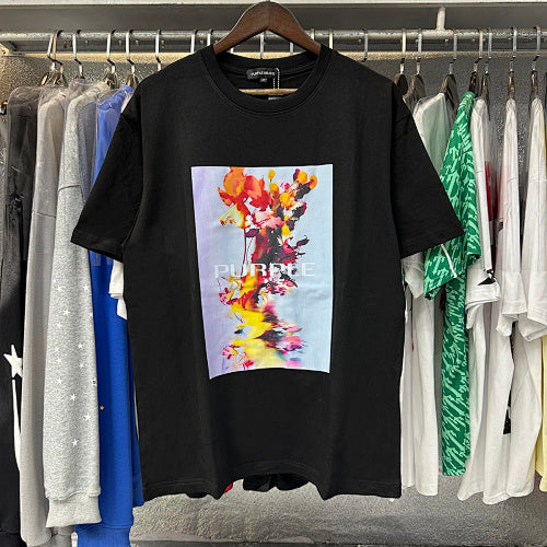 New Purple Short-Sleeve T-Shirt - Black