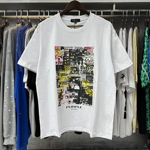 New Purple Short-Sleeve T-Shirt - White