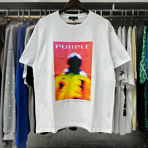 New Purple Short-Sleeve T-Shirt - White
