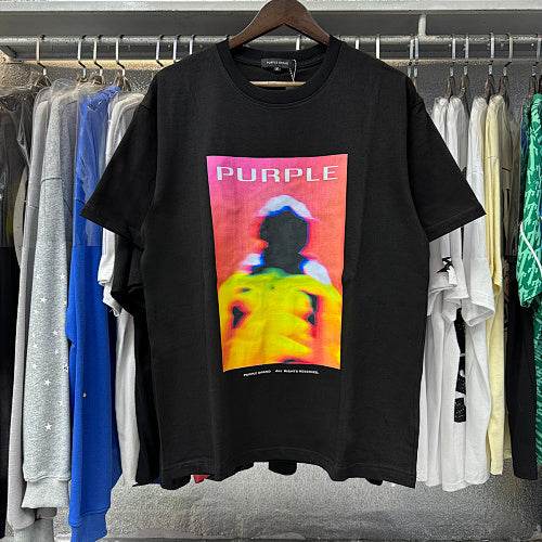 New Purple Short-Sleeve T-Shirt - Black
