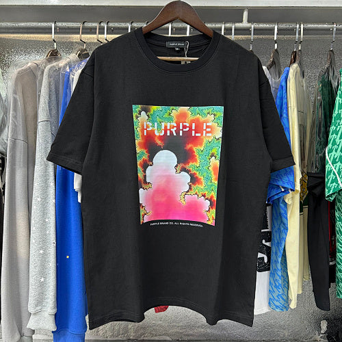 New Purple Short-Sleeve T-Shirt - Black