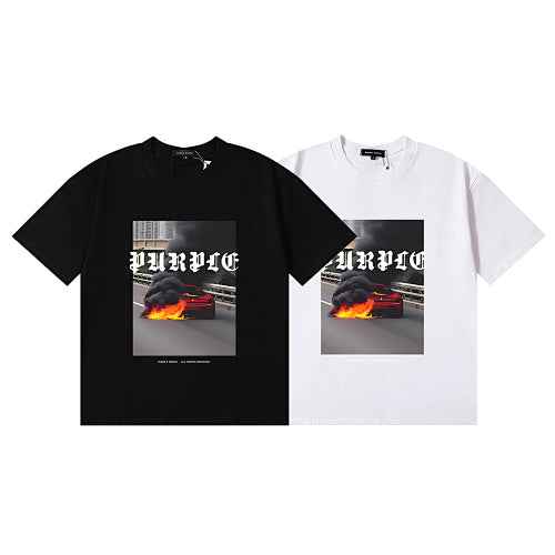 New Purple Short-Sleeve T-Shirt - White