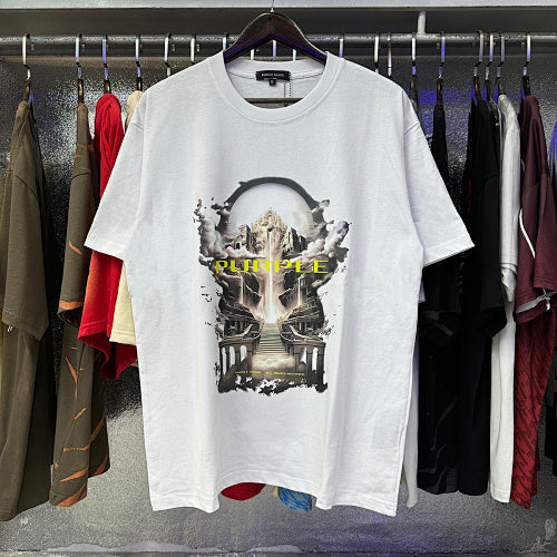 New Purple Short-Sleeve T-Shirt - White