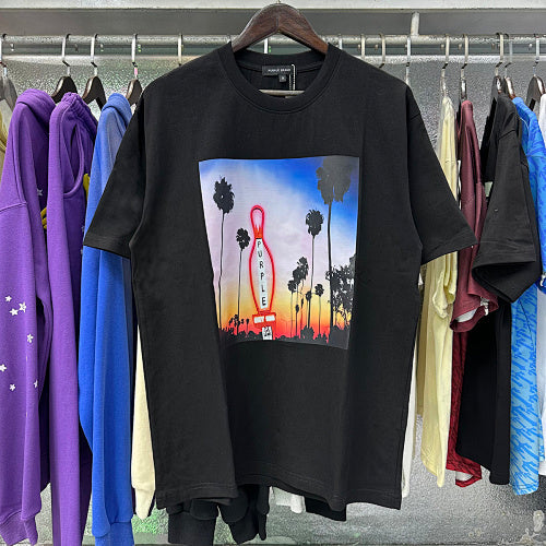 New Purple Short-Sleeve T-Shirt - Black