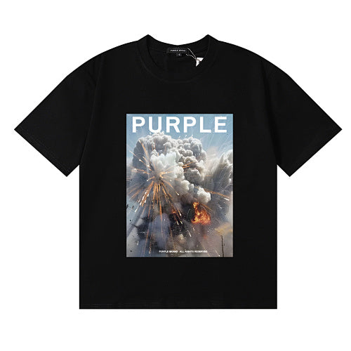 New Purple Short-Sleeve T-Shirt - Black