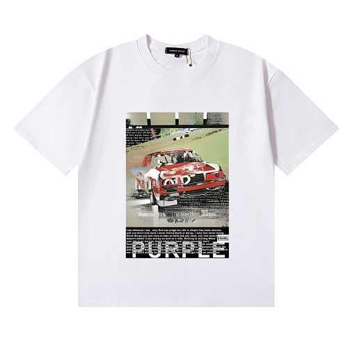 New Purple Short-Sleeve T-Shirt - White