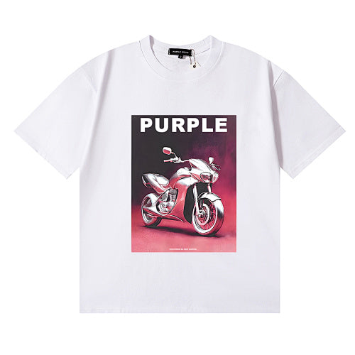 New Purple Short-Sleeve T-Shirt - White