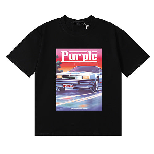 New Purple Short-Sleeve T-Shirt - Black