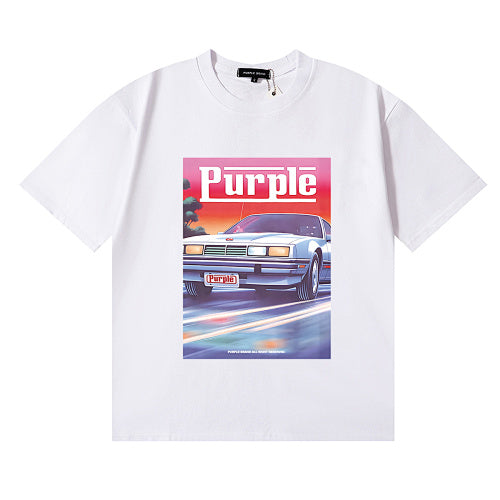 New Purple Short-Sleeve T-Shirt - White