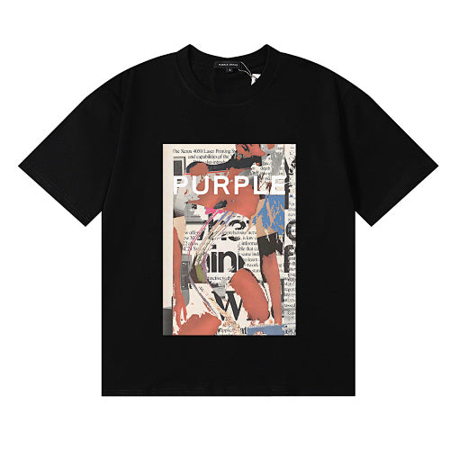 New Purple Short-Sleeve T-Shirt - Black