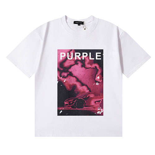 New Purple Short-Sleeve T-Shirt - White
