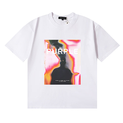 New Purple Short-Sleeve T-Shirt - White