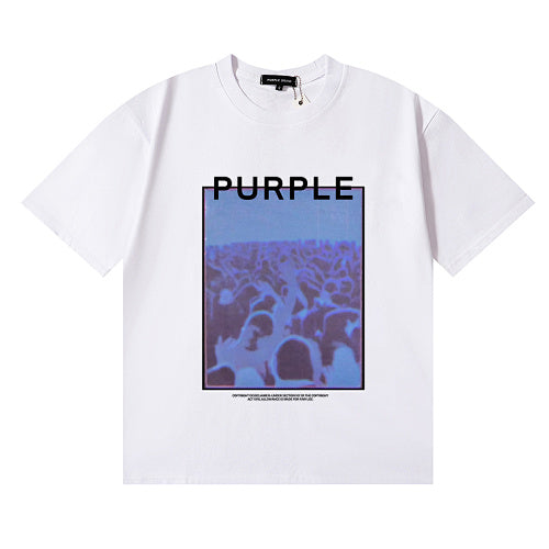 New Purple Short-Sleeve T-Shirt - White