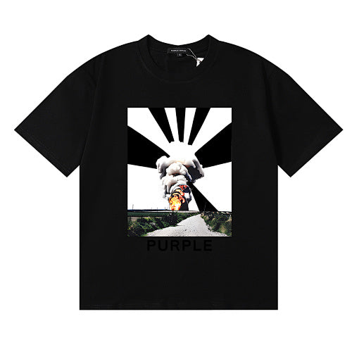 New Purple Short-Sleeve T-Shirt - Black