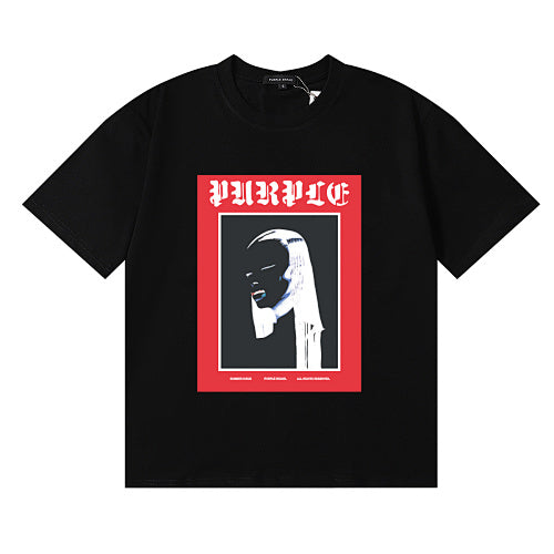 New Purple Short-Sleeve T-Shirt - Black
