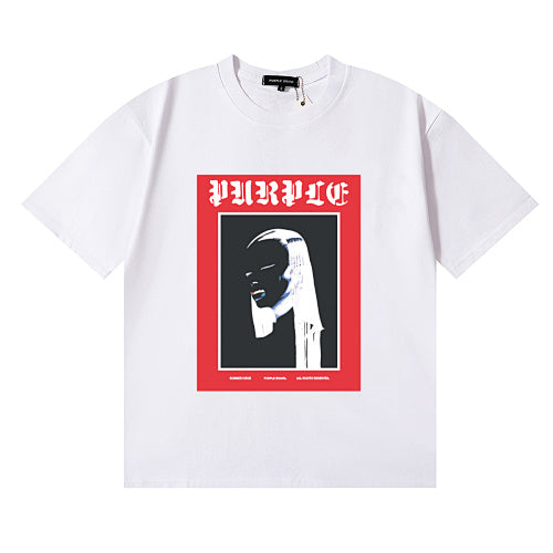 New Purple Short-Sleeve T-Shirt - White