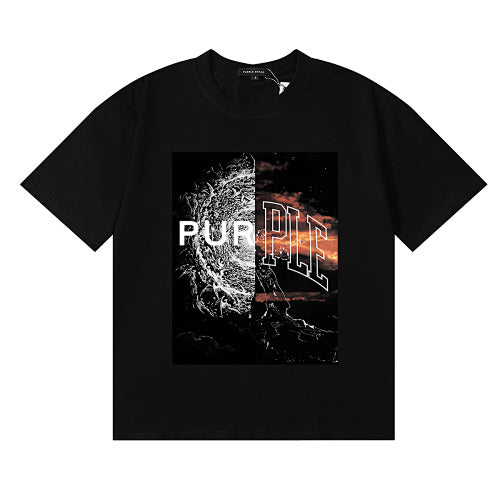 New Purple Short-Sleeve T-Shirt - Black