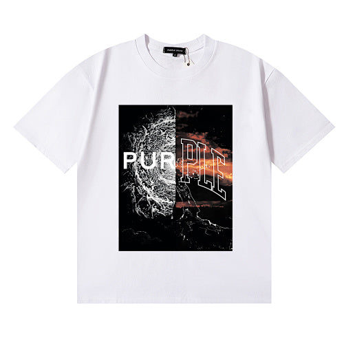 New Purple Short-Sleeve T-Shirt - White