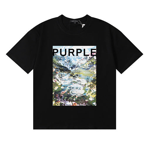 New Purple Short-Sleeve T-Shirt - Black