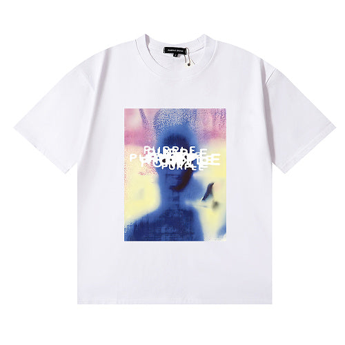 New Purple Short-Sleeve T-Shirt - White