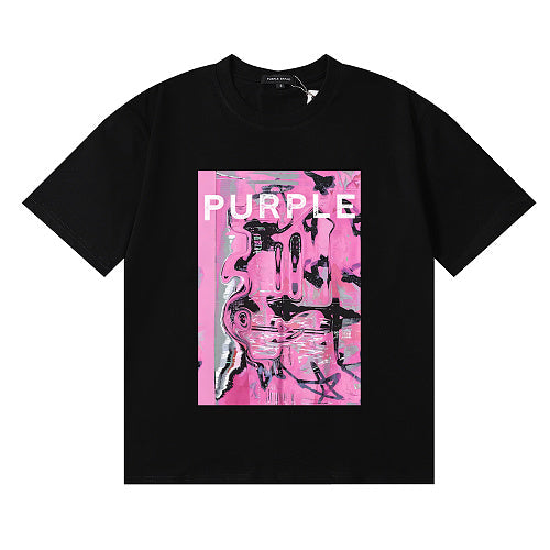 New Purple Short-Sleeve T-Shirt - Black