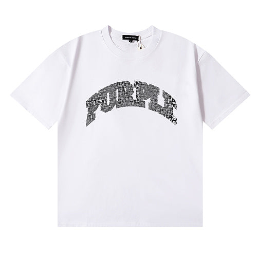 New Purple Short-Sleeve T-Shirt - White